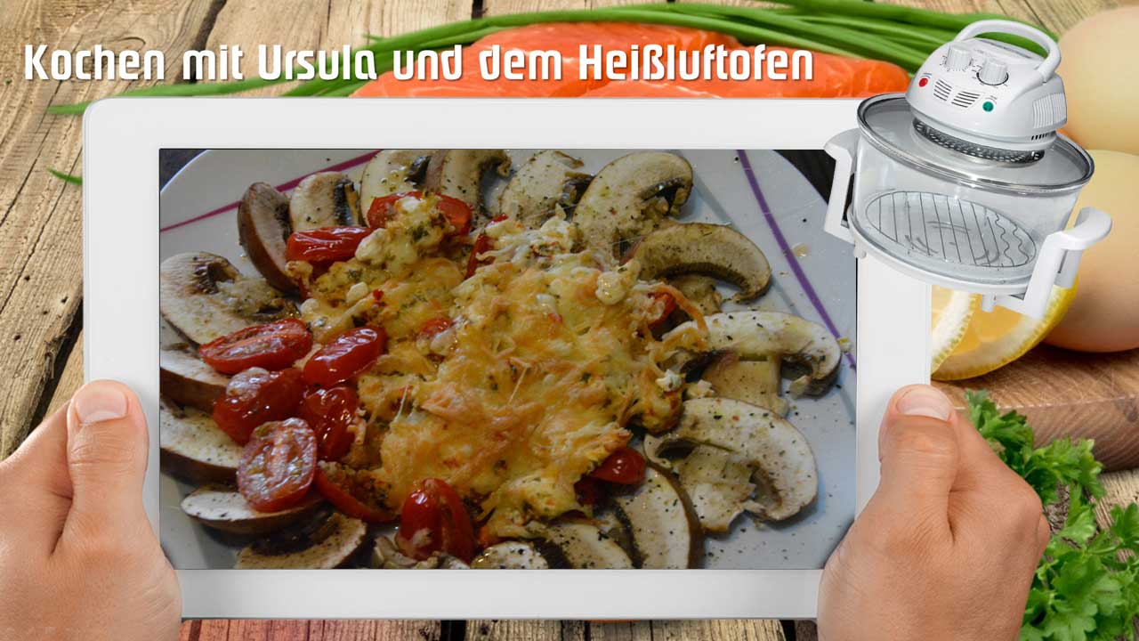 Cocktailtomaten mit Feta & Champignons – Heißluftofen