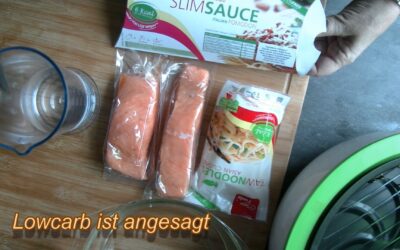 Lowcarb Nudeln & Lachs aus der Heissluftfriteuse