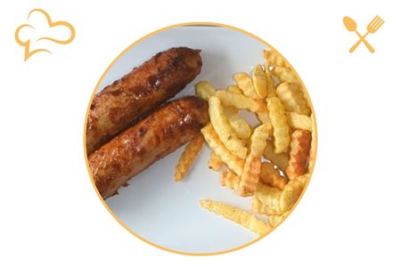 Babacu-Spießbratwurst aus dem Airfryer Babacu-Spießbratwurst in der Heißluftfritteuse<br />